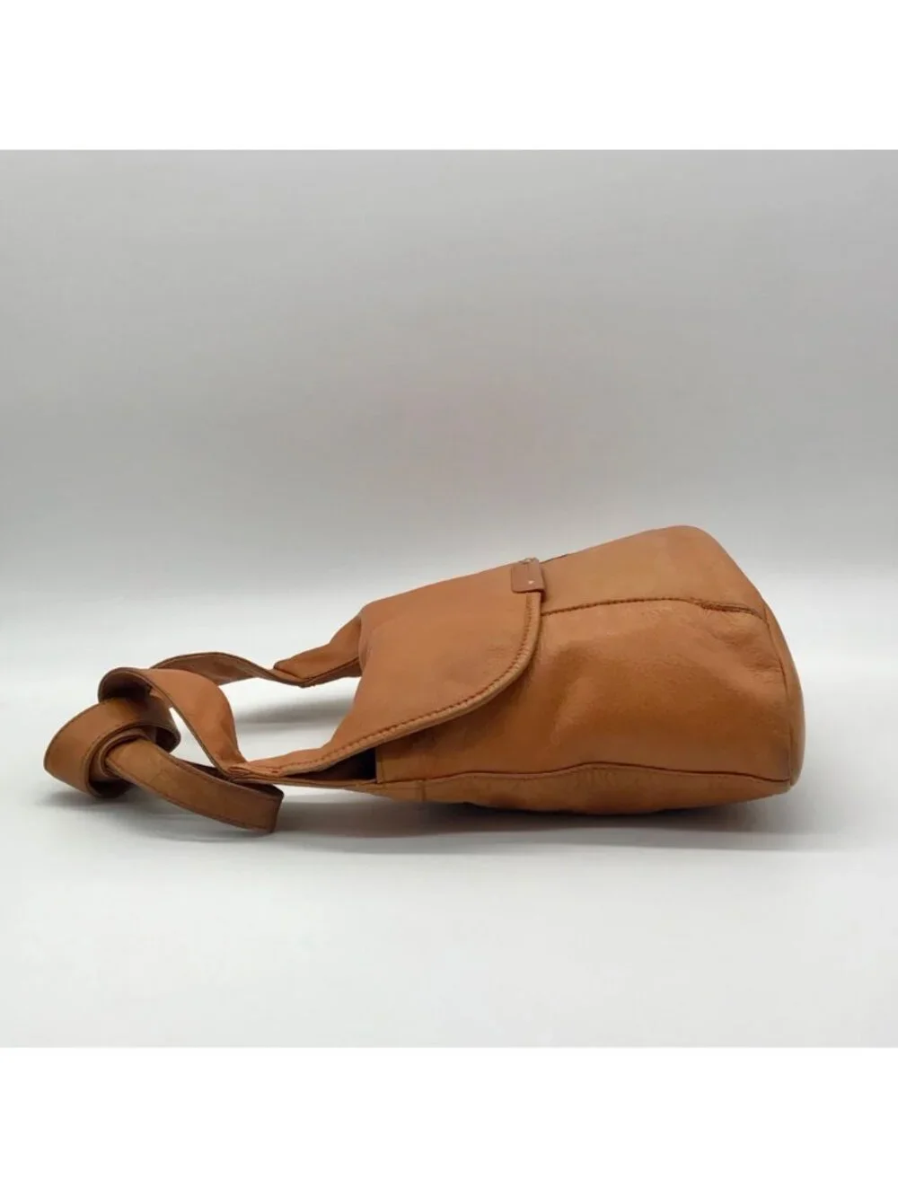 Hobo Vintage-Style Tan Pebbled Leather Convertible Hobo Bag